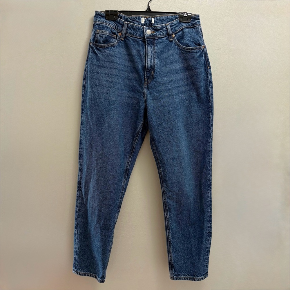 H&M Dark Wash Mom Jeans High Rise Size 14 | Vintage Style Denim - Picture 3 of 7